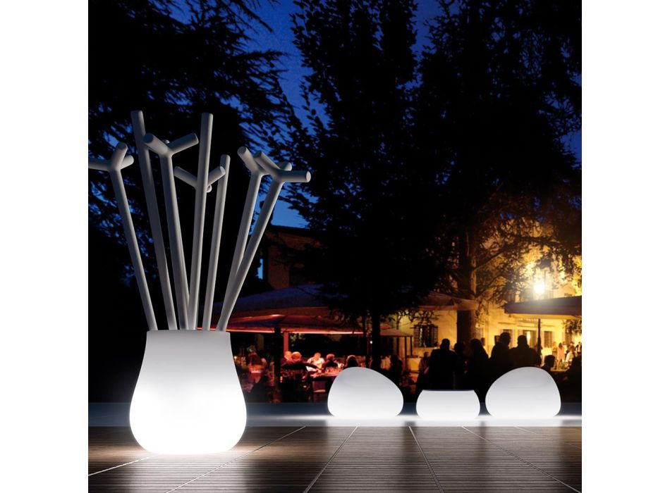 Udendørs lysende lænestol med LED lys i polyethylen Fremstillet i Italien - Ervin Viadurini
