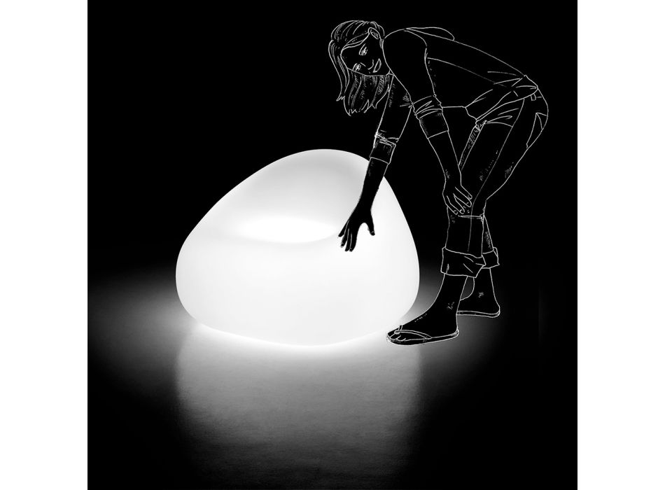 Udendørs lysende lænestol med LED lys i polyethylen Fremstillet i Italien - Ervin Viadurini