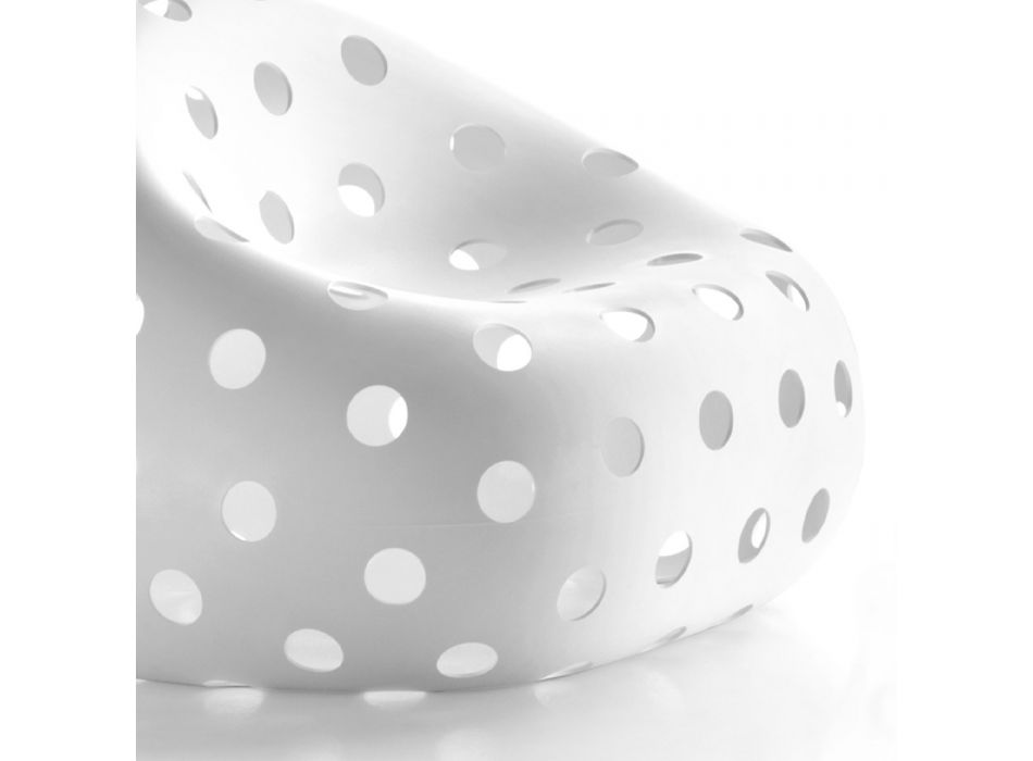 Lysende udendørs lænestol i hvid polyethylen fremstillet i Italien - Asso Viadurini