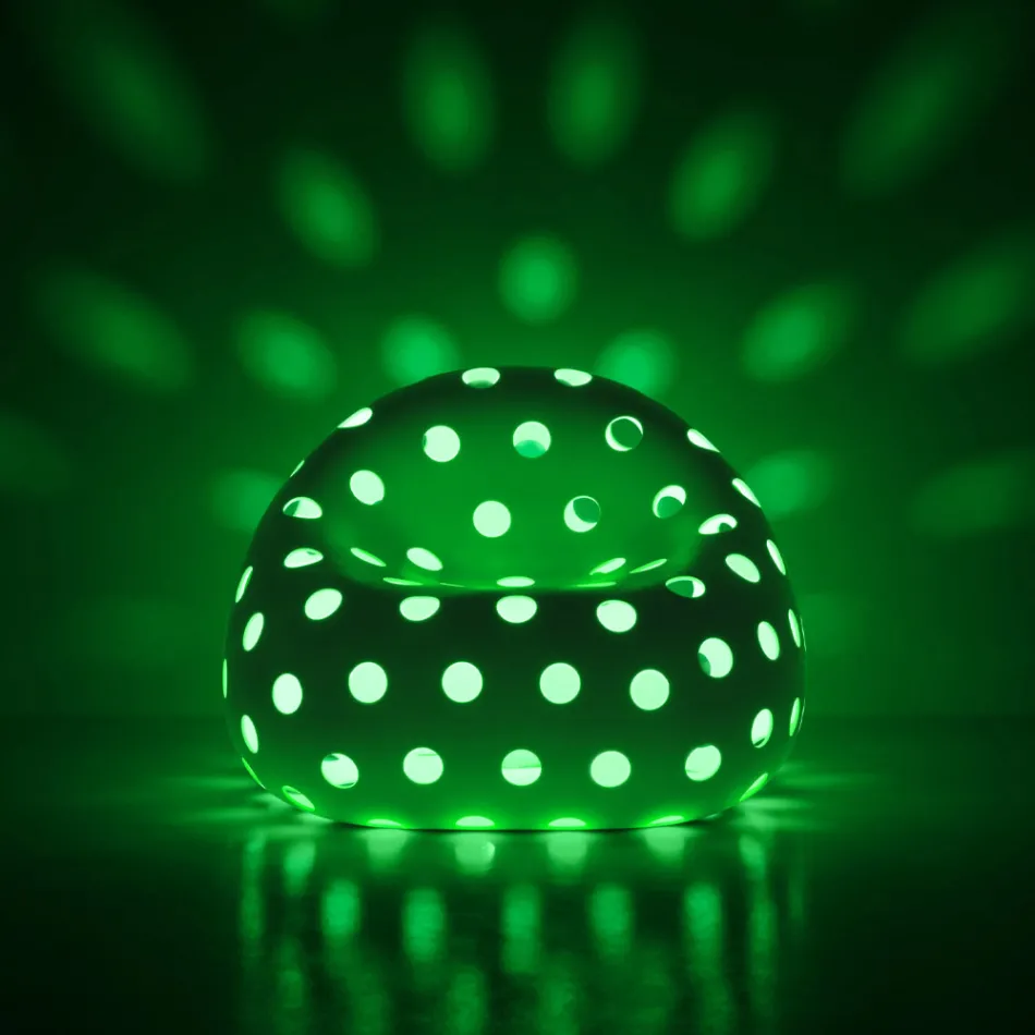 Lysende udendørs lænestol i hvid polyethylen fremstillet i Italien - Asso Viadurini