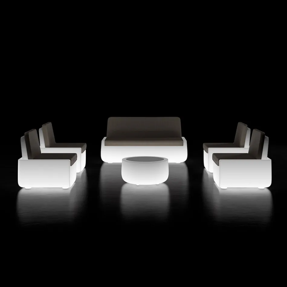 Lys udendørs lænestol i polyethylen med pude lavet i Italien - Belida Viadurini