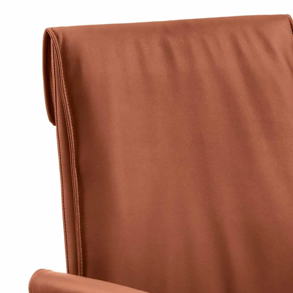 Lænestol lavet i Italien dækket af Niles læder, moderne design Viadurini