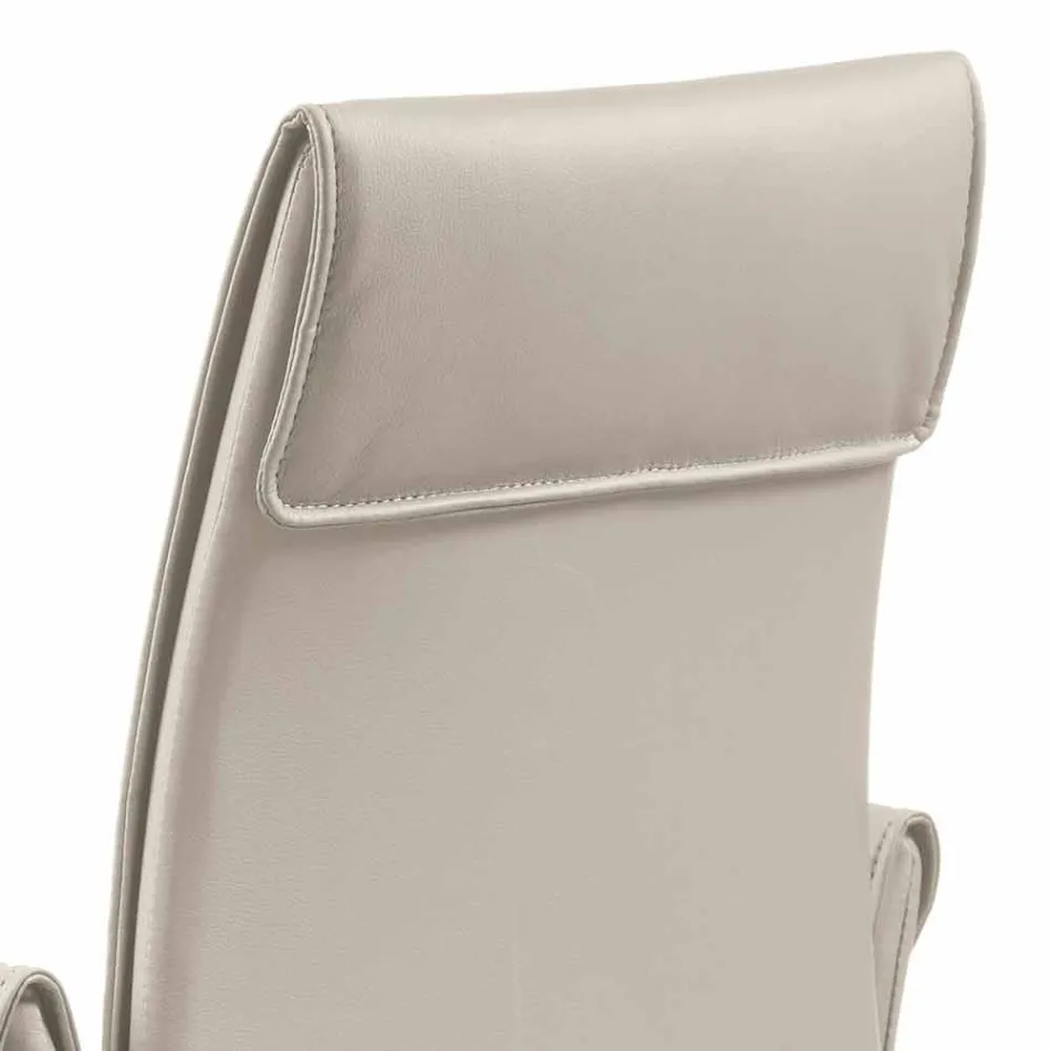 Lænestol lavet i Italien dækket af Niles læder, moderne design Viadurini