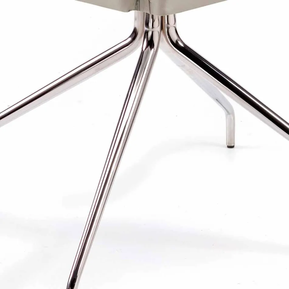 Lænestol lavet i Italien dækket af Niles læder, moderne design Viadurini