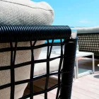 Moderne design lænestol i stål og sort eller hvid PVC til udendørs - Ontario2 Viadurini