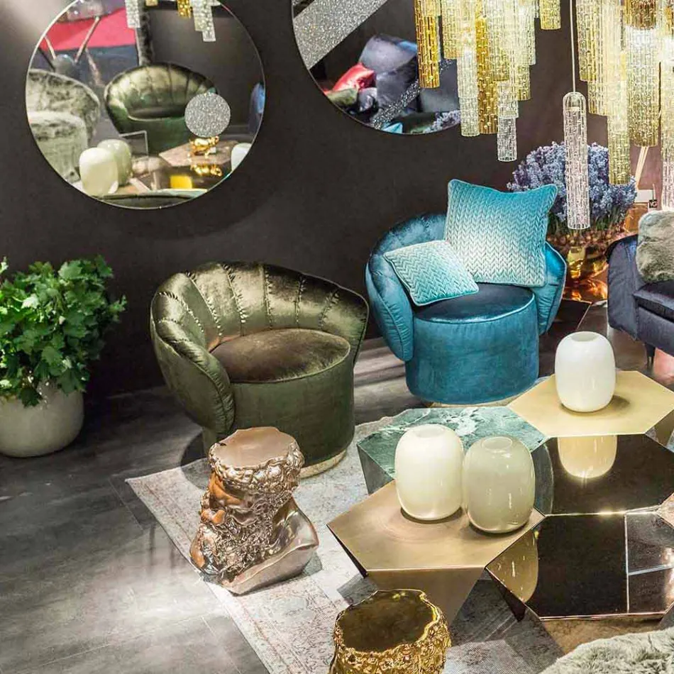 moderne design lænestol betrukket med stof Belle Viadurini