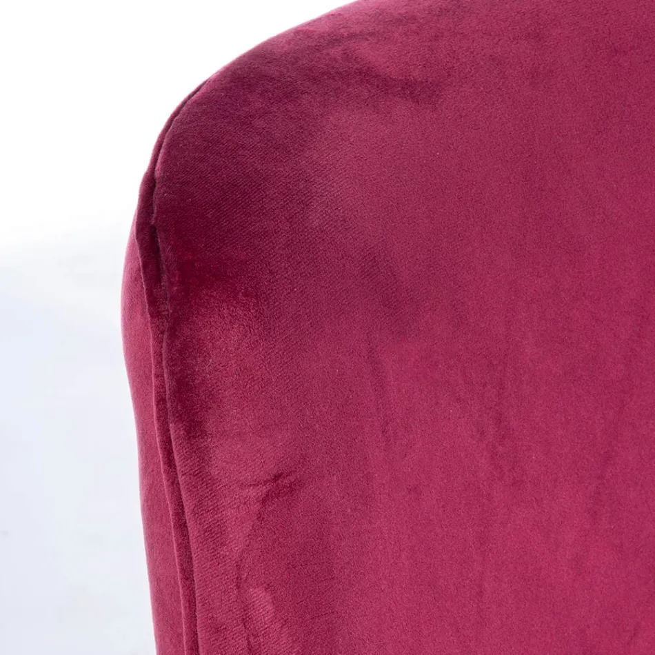 Moderne lænestol i stål og fløjlseffekt Sæde 3 Finishes - Matty Viadurini