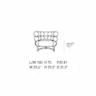 Moderne lænestol betrukket med læder med stålfod fremstillet i Italien - Ostilio Viadurini