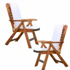 Foldbar lænestol i teaktræ Viadurini