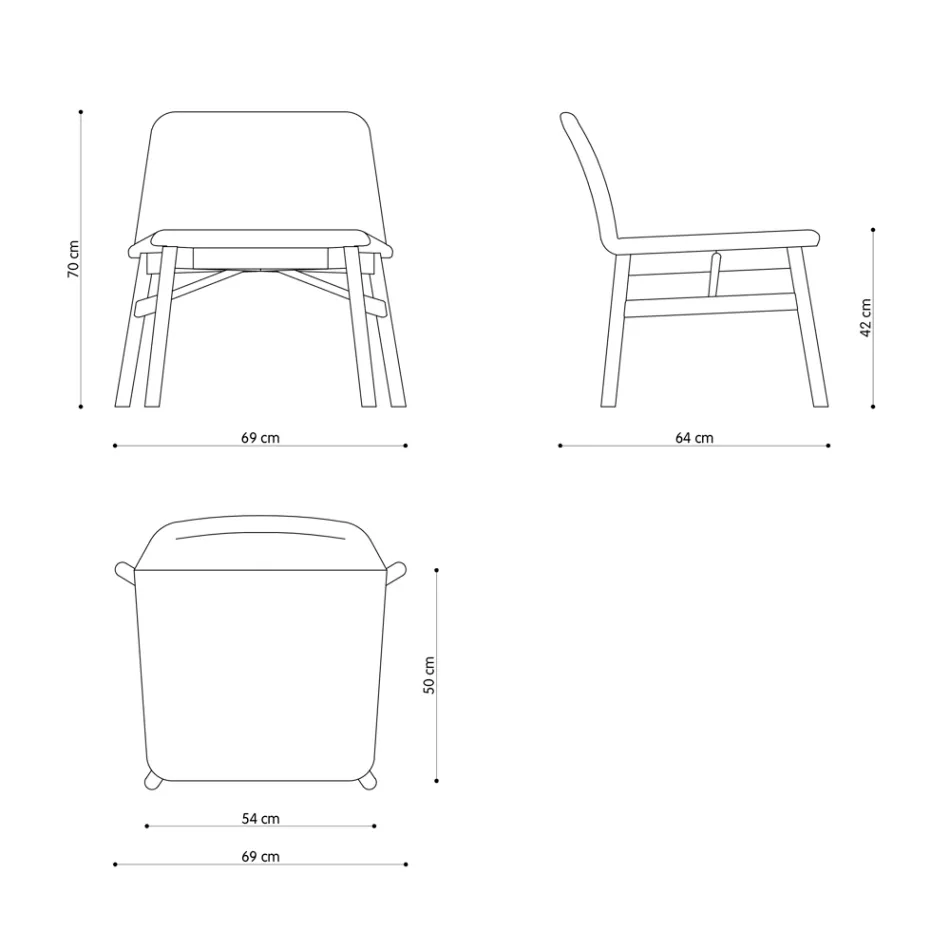 Fin lænestol i stof eller fløjl med bøgebund lavet i Italien - Molde Viadurini
