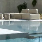 Udendørs firkantet lænestol betrukket med stof lavet i Italien - Lilium Viadurini