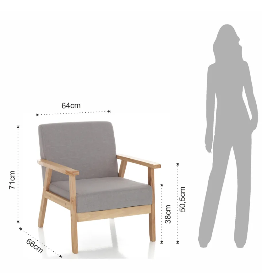 Lænestol lavet af massivt fyrretræ - Xenon Viadurini