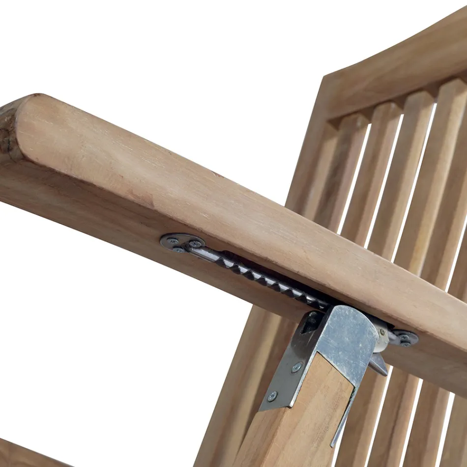 Liggende havelænestol lavet af teaktræ - Jade Viadurini