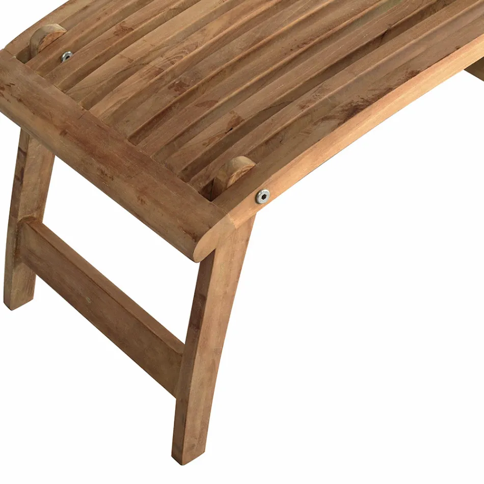 Liggende havelænestol lavet af teaktræ - jade Viadurini