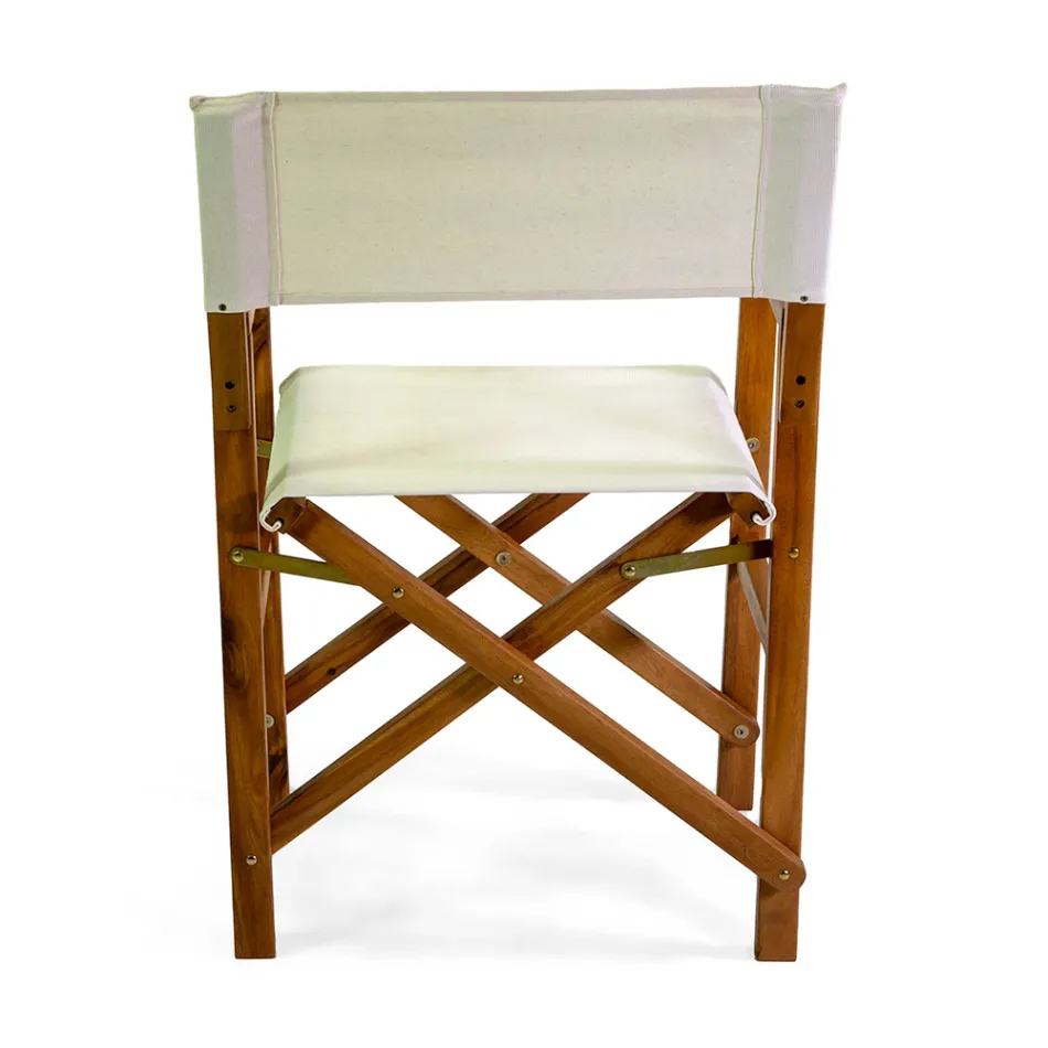 Direktørstol i olieret akacietræ naturfarve - Teknisk Viadurini