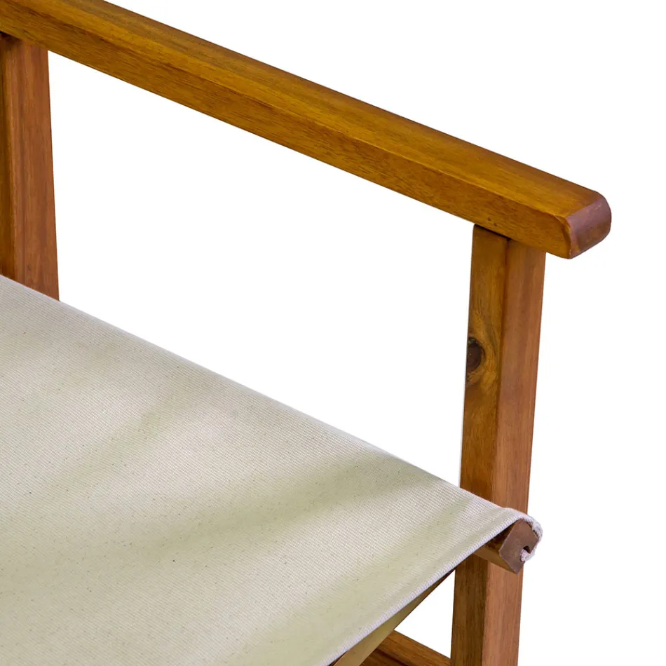 Direktørstol i olieret akacietræ naturfarve - Teknisk Viadurini