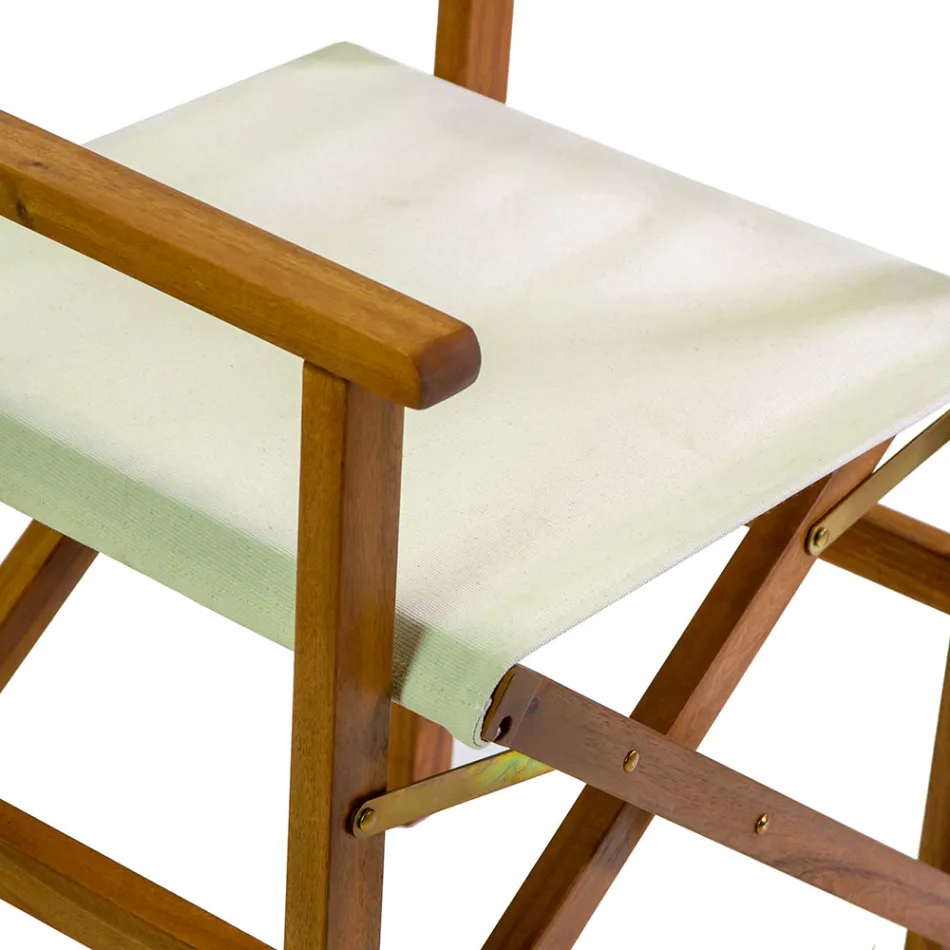 Direktørstol i olieret akacietræ naturfarve - Teknisk Viadurini