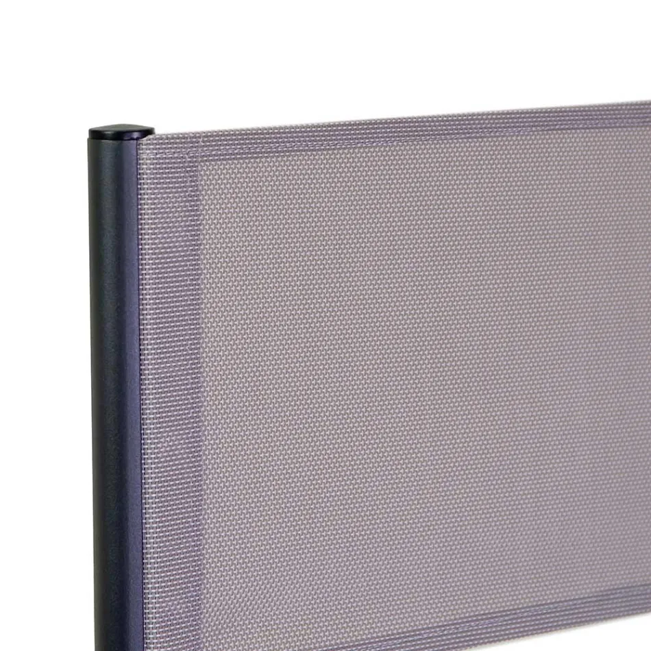 Direktørstol af aluminium, textilene og armlæn af teaktræ - Tenda Viadurini