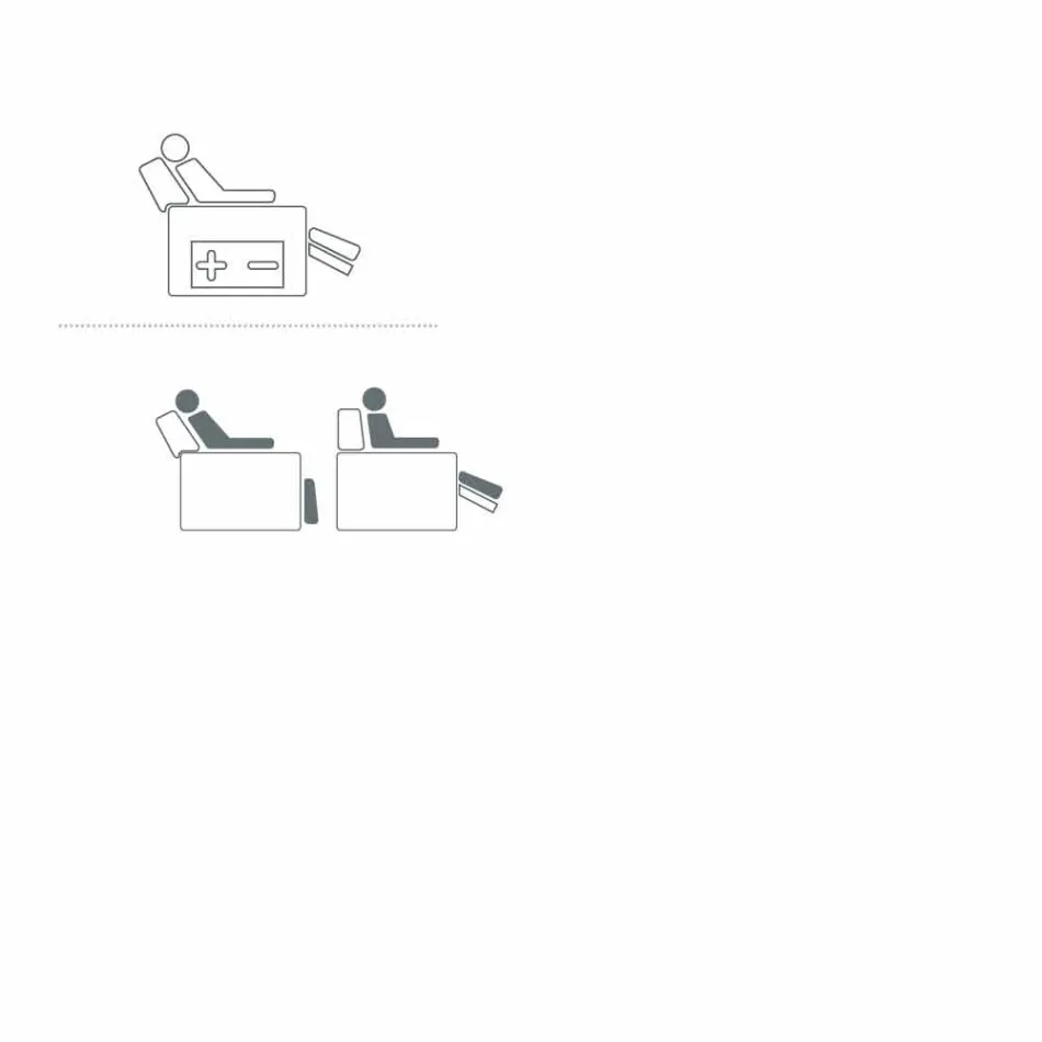 Slap af lænestol 2 motorer drejeligt læder / stof / moderne læder Bluma Viadurini