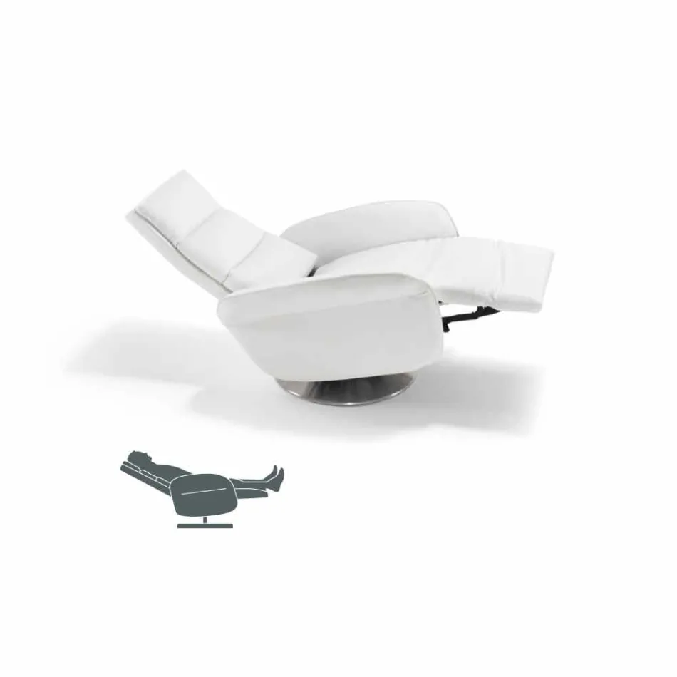 Slap af lænestol 2 motorer drejeligt læder / stof / moderne læder Bluma Viadurini