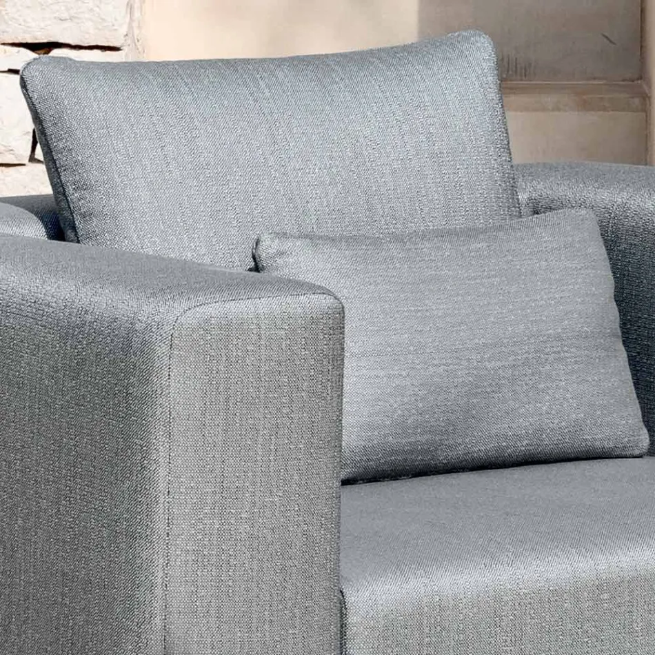 Afslappende havelænestol i aluminium og stof, design i 3 finish - Filomena Viadurini