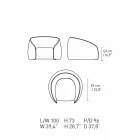 Slap af Lænestol Moderne Design Fremstillet i Italien i farvet stof - Baloo Viadurini