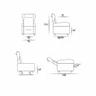 Ortopædisk lænestol 4 motorer fremstillet i Italien Giglio, moderne design Viadurini