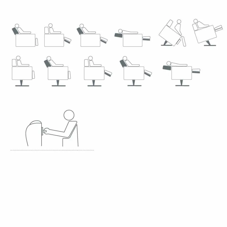 Ortopædisk lænestol 4 motorer fremstillet i Italien Giglio, moderne design Viadurini