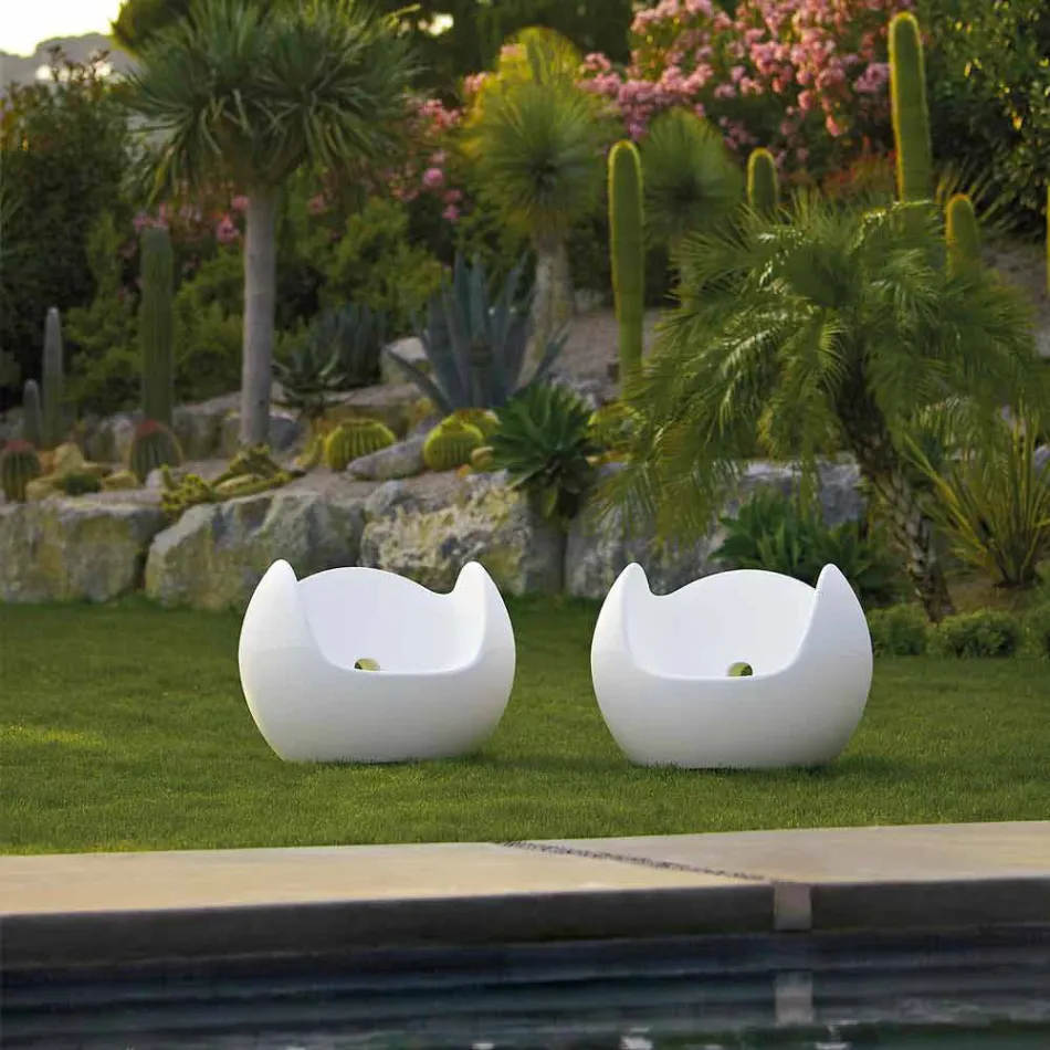 Rundformet rockende lænestol Slide Blos farvet design lavet i Italien Viadurini