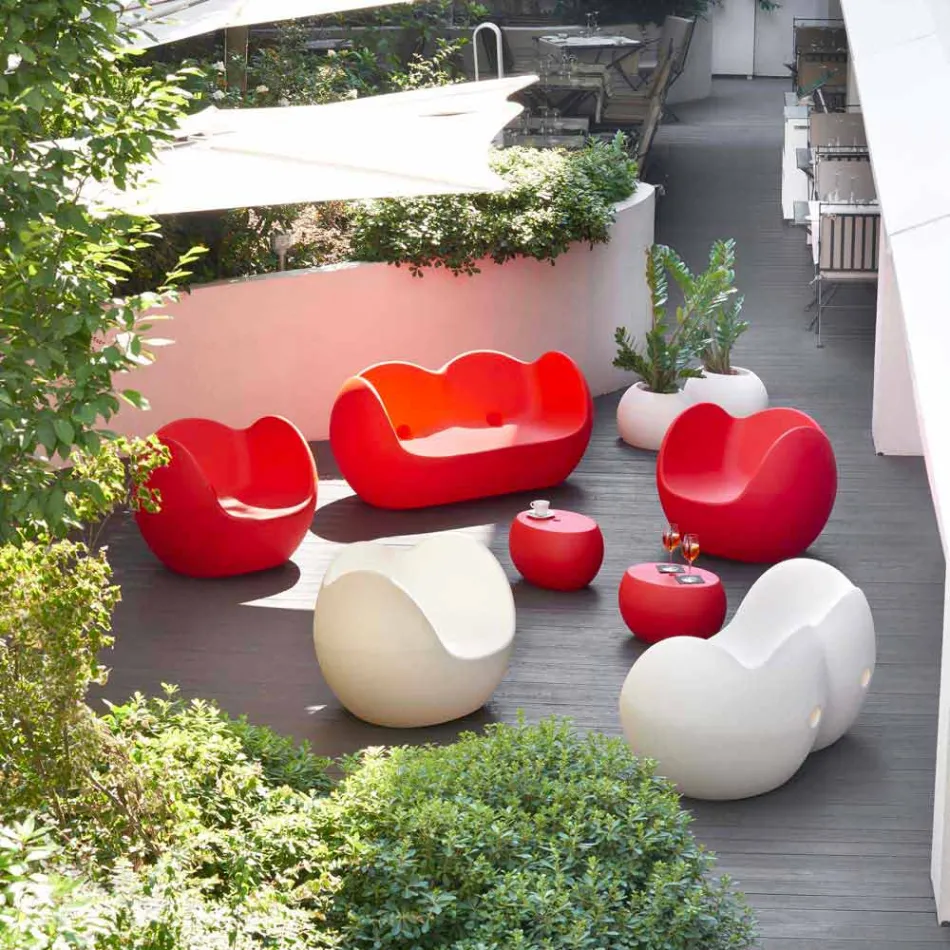 Rundformet rockende lænestol Slide Blos farvet design lavet i Italien Viadurini