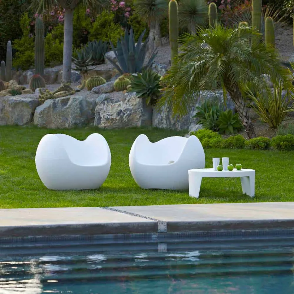 Rundformet rockende lænestol Slide Blos farvet design lavet i Italien Viadurini