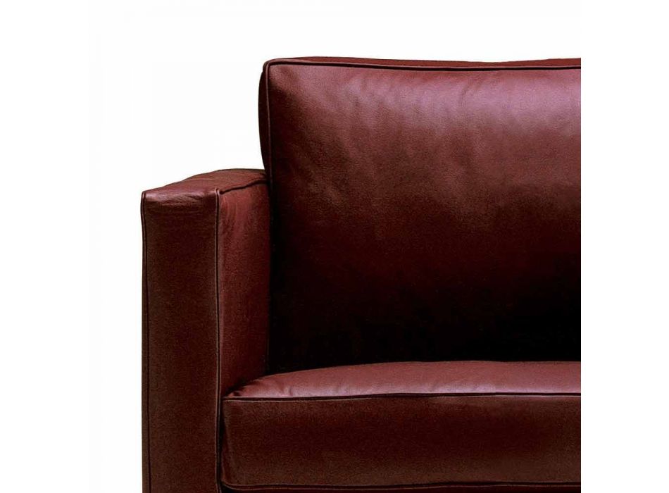 Polstret og læderbetrukket lounge lænestol fremstillet i Italien - Centauro Viadurini