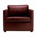 Polstret og læderbetrukket lounge lænestol fremstillet i Italien - Centauro