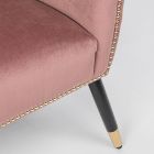 Lounge lænestol i gummitræ og fløjlseffekt Elegant design - Catty Viadurini