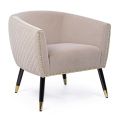 Lounge lænestol i gummitræ og fløjlseffekt Elegant design - Catty