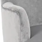 Stue lænestol i træ og fløjlseffekt skandinavisk design - Cinzio Viadurini