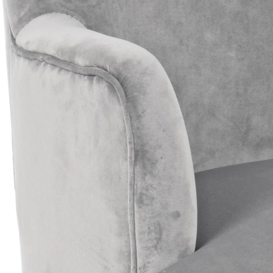 Stue lænestol i træ og fløjlseffekt skandinavisk design - Cinzio Viadurini