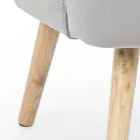 Stue lænestol i træ og fløjlseffekt skandinavisk design - Cinzio Viadurini