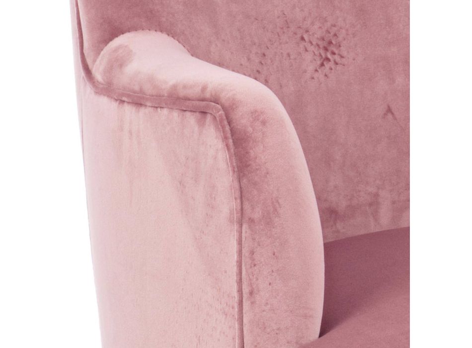 Stue lænestol i træ og fløjlseffekt skandinavisk design - Cinzio Viadurini