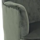 Stue lænestol i træ og fløjlseffekt skandinavisk design - Cinzio Viadurini