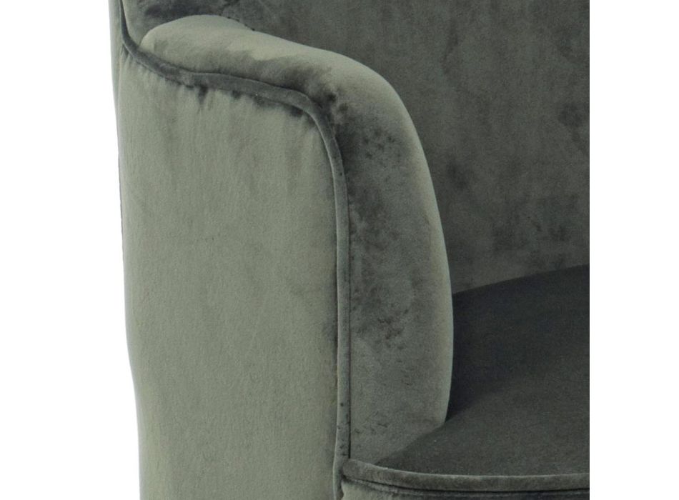 Stue lænestol i træ og fløjlseffekt skandinavisk design - Cinzio Viadurini