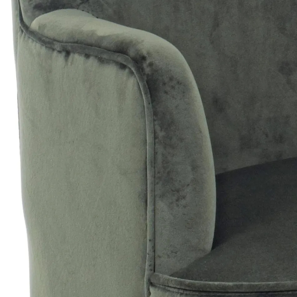 Stue lænestol i træ og fløjlseffekt skandinavisk design - Cinzio Viadurini