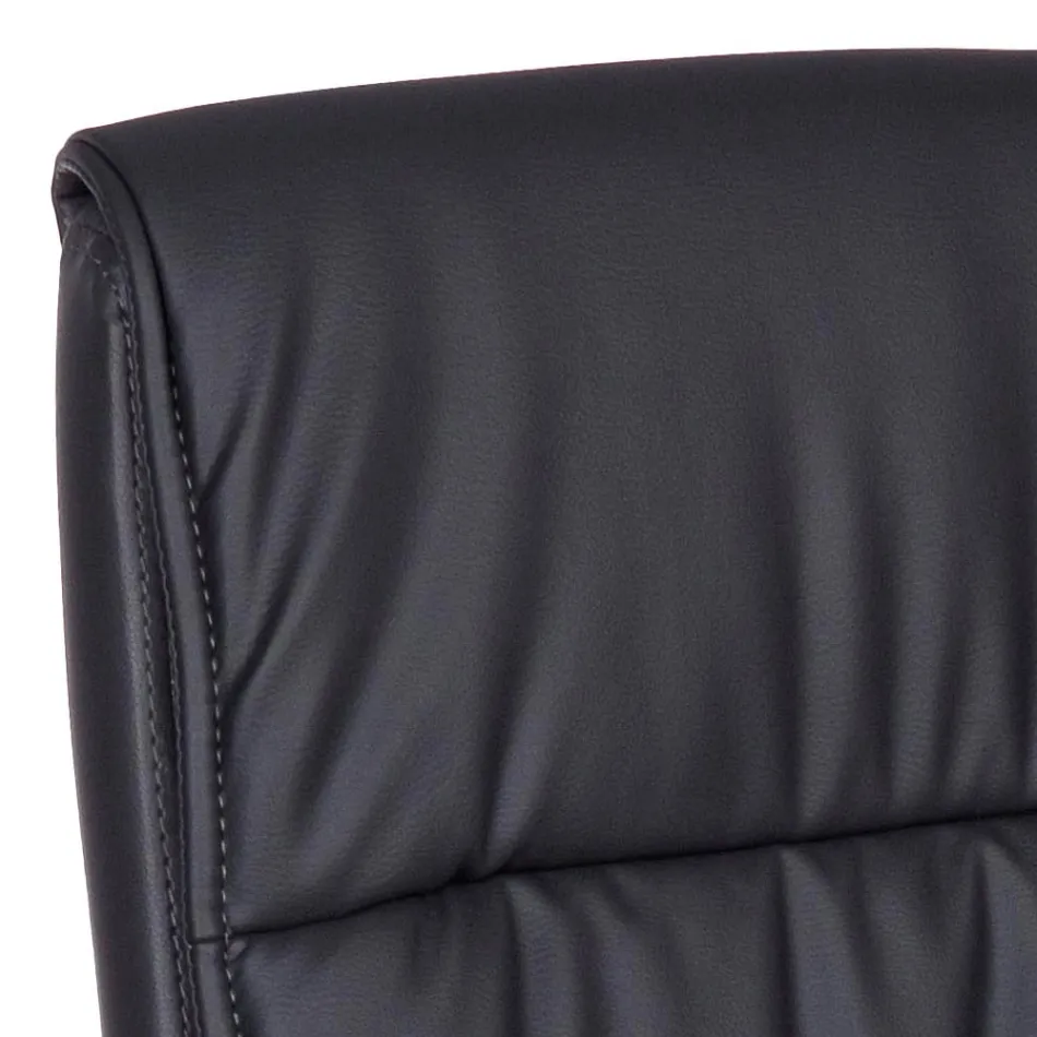 Slæde Kontorstol Stål og Økolæder med Armlæn 2 Stk - Monaldo Viadurini