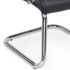 Slæde Kontorstol Stål og Økolæder med Armlæn 2 Stk - Monaldo Viadurini