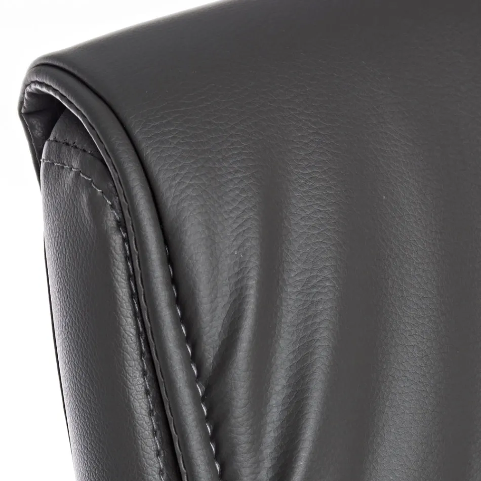 Slæde Kontorstol Stål og Økolæder med Armlæn 2 Stk - Monaldo Viadurini