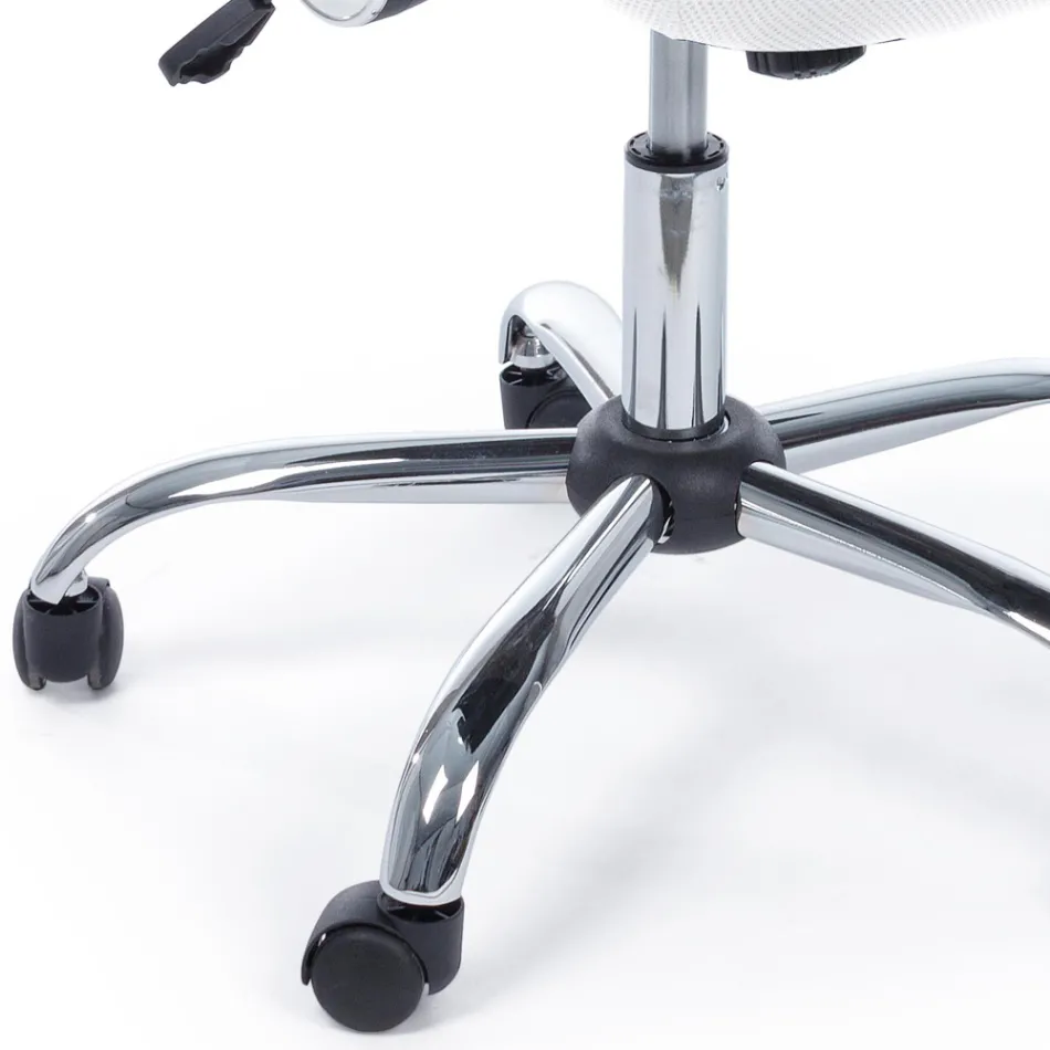 Kontorstol Stål og Mesh Stof Armlæn og Nakkestøtte - Cerreto Viadurini