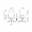 Drejeligt ergonomisk design kontorstol med armlæn og nakkestøtte - Romolo Viadurini