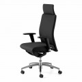 Drejeligt ergonomisk design kontorstol med armlæn og nakkestøtte - Romolo