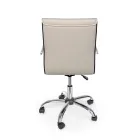 Ergonomisk kontorlænestol med armlæn i stål og imiteret læder - Mantica Viadurini