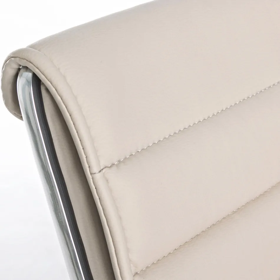 Ergonomisk kontorlænestol med armlæn i stål og imiteret læder - Mantica Viadurini